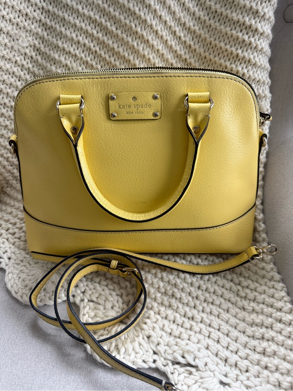 kate spade Yellow Dome Satchel with Crossbody Strap
